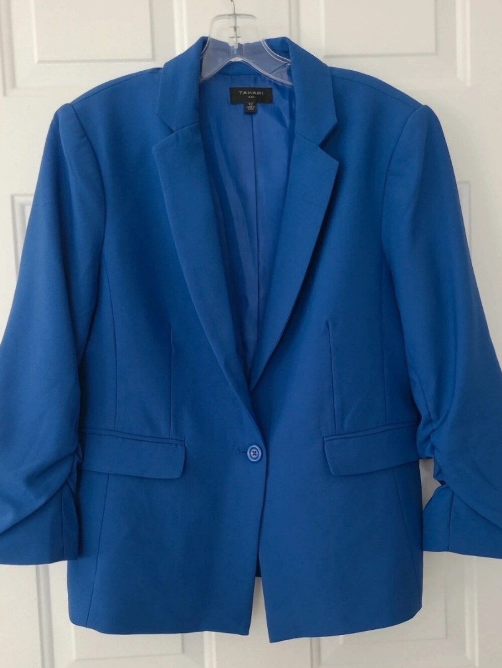 Tahari Bright Blue Single-Button Tailored Blazer
